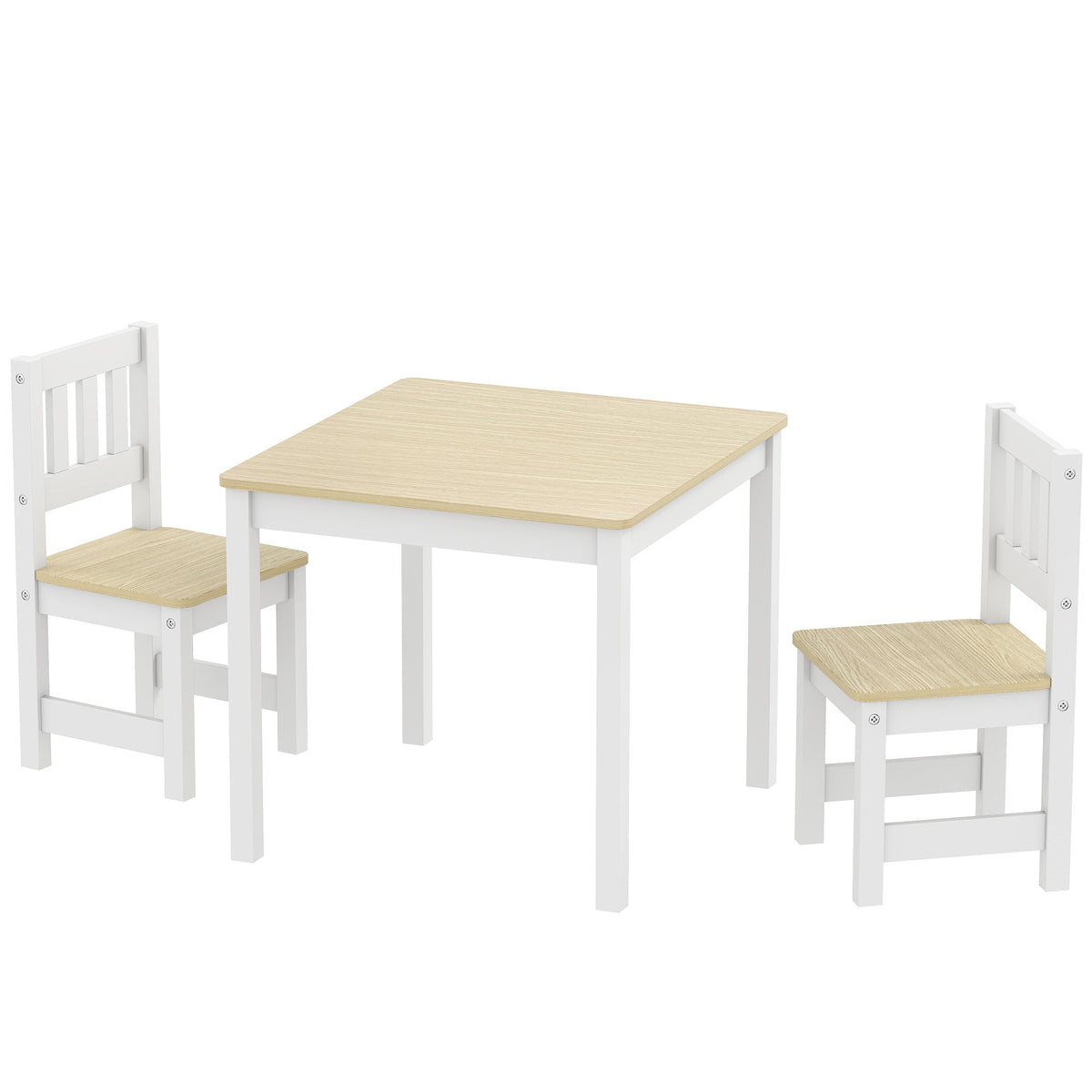 Kids Table and Chairs Set, Toddler Table and 2 Chair Set for Activity, Art, Craft, Reading, Learning, Grey