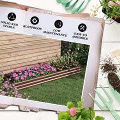8'x2'x1' Galvanized Raised Bed, Large Elevated Planter Box for Growing Flowers, Herbs and Vegetables, Dark Grey