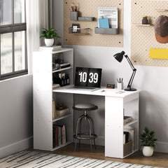 Modern Computer Desk with Storage Shelves, 47" Writing Table Workstation with Bookshelf for Home Office, Black