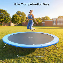 Trampoline Pad, 14FT Replacement Trampoline Safety Pad Mat Spring Cover, Water-Resistant, UV-Resistant, Tear-Resistant, No Holes for Pole, Blue