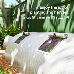 Portable Mini Greenhouse, Tunnel Growing Tent with 5 Mesh Windows and Steel Frame, 7' x 3' x 2', Green