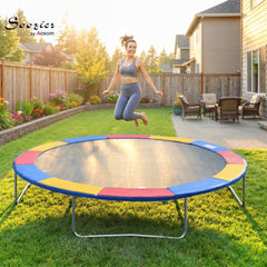 Trampoline Pad, 14FT Replacement Trampoline Safety Pad Mat Spring Cover, Water-Resistant, UV-Resistant, Tear-Resistant, No Holes for Pole, Blue