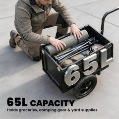 Bike Trailer with Foldable Storage Box and Lid, Quick Release Wheels, Reflective Stickers, Safety Flag