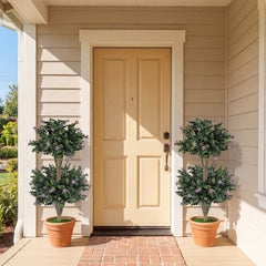 Set of 2 Faux Bush Plant with 41 Blossoms for Home