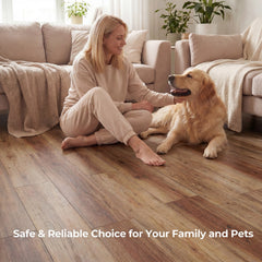 Set of 2 Floor Tile Vinyl Flooring Waterproof Vinyl Plank Flooring-Brown