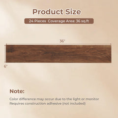 Set of 2 Floor Tile Vinyl Flooring Waterproof Vinyl Plank Flooring-Brown