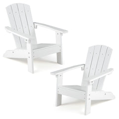 Set of 2 Kid's Adirondack Chair with with High Backrest and Armrests-White