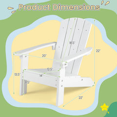 Set of 2 Kid's Adirondack Chair with with High Backrest and Armrests-White