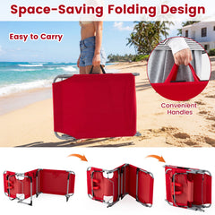 Set of 2 Folding Tanning Chairs with Wipe Clean Fabric, Red