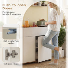 Sideboard Buffet Cabinet with Storage Wooden Kitchen Storage Cabinet-White