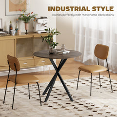 31.5" Industrial Round Dining Table - White Oak