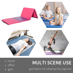 4'x10'x2" Folding Gymnastics Tumbling Mat, Exercise Mat with Carrying Handles for Yoga, MMA, Martial Arts, Dark Blue