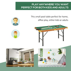 55" Mini Pool Table Portable Billiard Table Includes Cues, Ball, Chalk, Rack, Blue