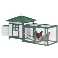 77" Chicken Coop Hen House Rabbit Hutch Poultry Cage Pen Outdoor Backyard with Nesting Box Run Natural