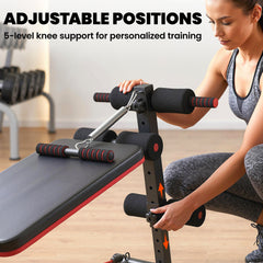 Foldable Sit Up Bench Core Workout for Home Gym Black