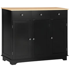 Modern Sideboard, Buffet Cabinet with Storage Cabinets, Drawers and Adjustable Shelves for Living Room, Black