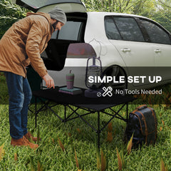 Folding Camping Table with Roll up Top and Carry Bag, Portable Picnic Table for Camping, Picnic, Hiking, Black