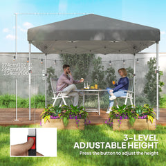 10' x 10' Pop Up Canopy with Sidewalls, Roller Bag, Height Adjustable Instant Tent for Outdoor, Garden, Patio, Black