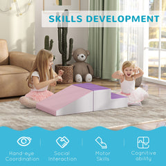 2-Piece Climb and Crawl Activity Soft Play Set, Secure Foam Blocks Playset for Toddler Preschooler Babies Indoor, Activity Structure Play Equipment, Multi-colour
