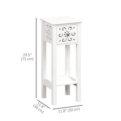 Nightstand Set of 2 with Drawer and Open Storage Shelf Black