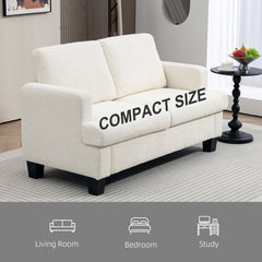 54.3" Loveseat Sofa, 2 Seater Sofa with Removable Cushions, Small Couch with Solid Wood Frame for Living Room, Dark Grey