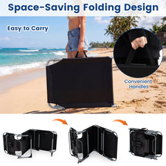 Folding Tanning Chair with 8 Lounging Positions and Face Hole, Black