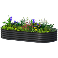 6 x 3 x 1ft Galvanized Raised Garden Bed Kit, Metal Planter Box with Safety Edging, Black