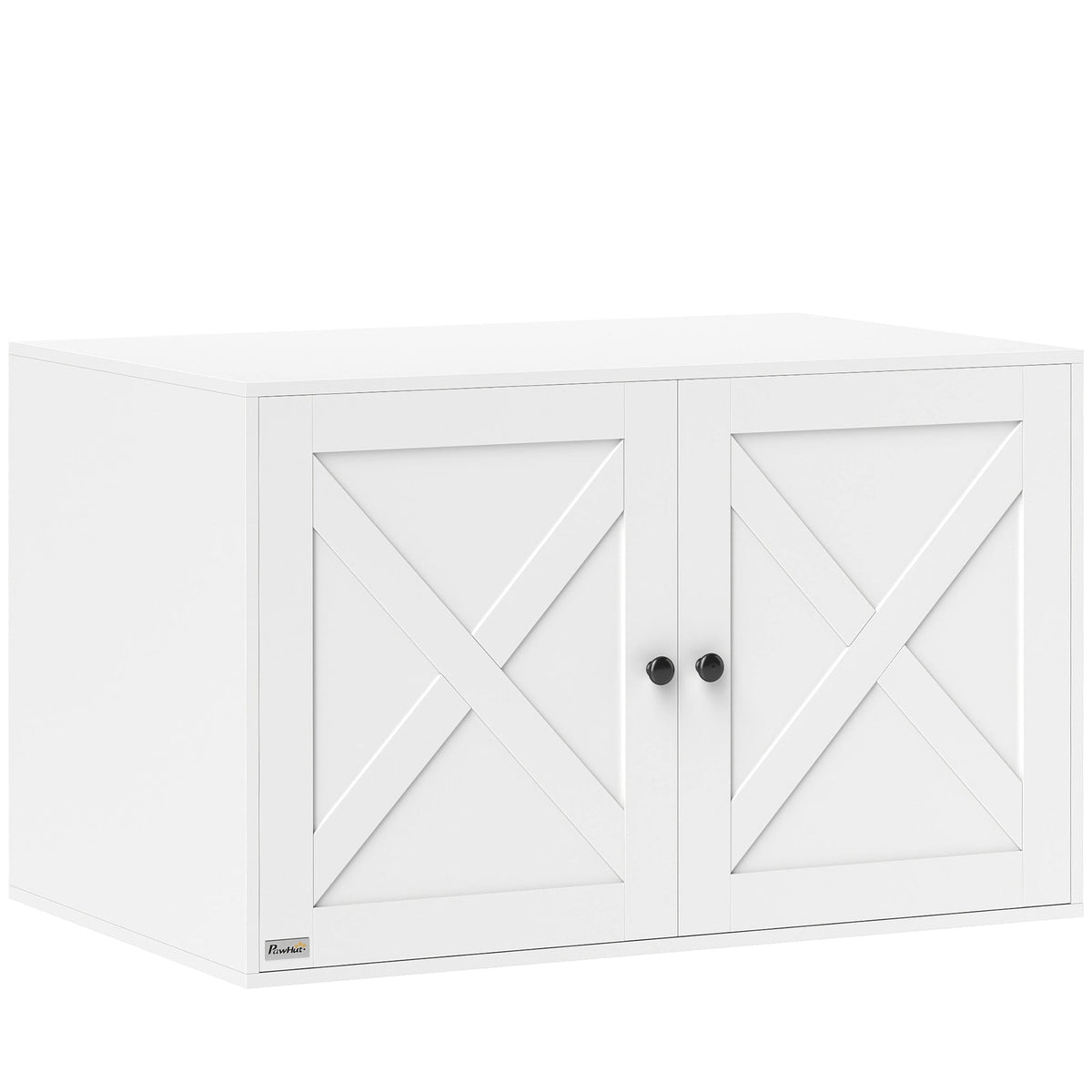 Cat Litter Box Enclosure with Double Doors, Handles, Fit Most of Cat and Litter Box, 31.5" x 21" x 20", White