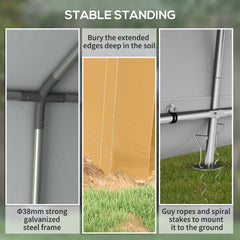 7' x 12' Outdoor Storage Shed Portable Garage with Roll-up Door for Motorcycle, Bike, Garden Tools, Beige