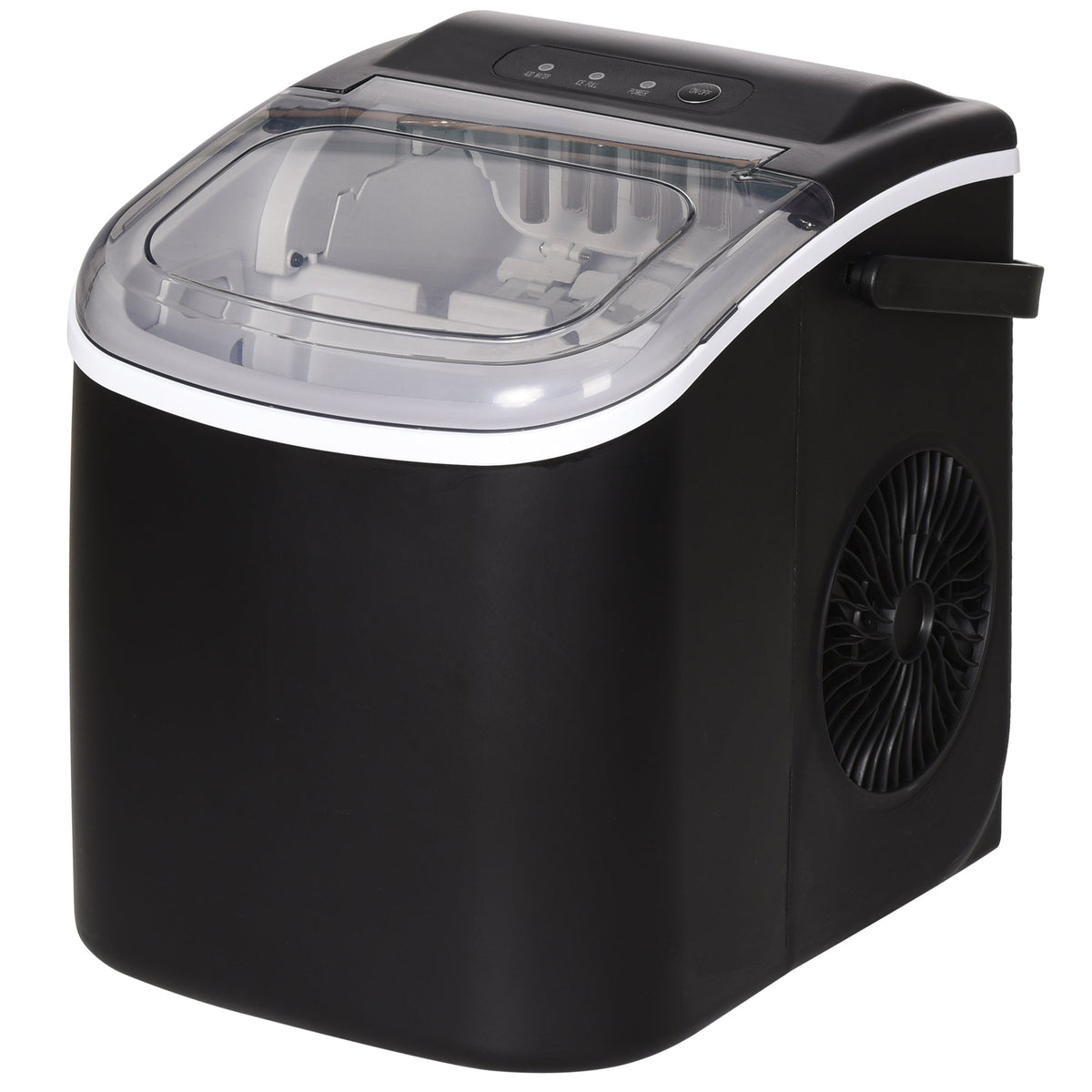 Portable Ice Maker Countertop with Handle, Self Cleaning Ice Maker Machine with Scoop and Basket, 26lbs/24Hrs, Black