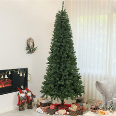 6ft Artificial Christmas Trees with Auto Open and Steel Base, Green