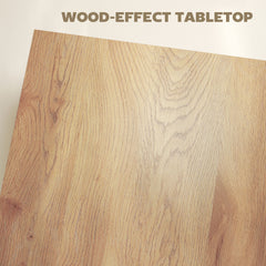 Square Coffee Table, Center Table with 1.6" Thick Tabletop, Natural Wood
