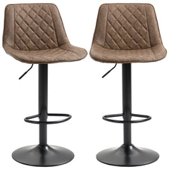 Bar Stools Set of 2, Swivel Counter Height Barstools with Back, Footrest, Adjustable Height, Black