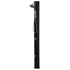 7ft Outdoor Solar Heated Shower with 360 Rotating Shower Head, Foot Shower Faucet, Temperature and Pressure Adjustable