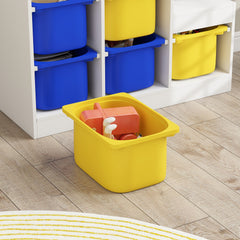 3 Layers Toy Storage Organizer Kids Bookshelf Children Toy Storage w/ 6 Plastic Bins, Green
