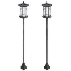 72" Solar Post Light, Cool White LED Outdoor Lamp, Waterproof IP44 for Patio, Garden, Backyard, Pathway, 2 Pack