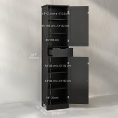 Freestanding Bathroom Cabinet with Drawer and 2 Doors, Tall Bathroom Cupboard for Kitchen, Study, Living Room