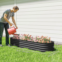 4.9 x 2 x 1ft Galvanized Raised Garden Bed Kit, Metal Planter Box with Safety Edging, Black