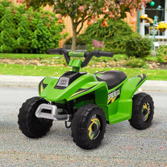 Kids Ride on ATV, 6V Battery Powered Quad Car with Forward, Reverse Switch, for Boys Girls 18-36 Months, Black