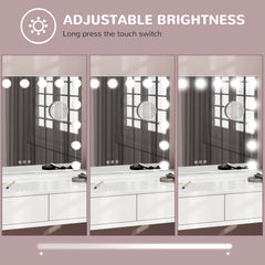 Hollywood Makeup Mirror with Lights, 3 Lighting Modes, USB Charging Port, Tabletop or Wall Mounted, White