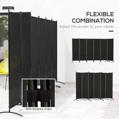 6 Panel Folding Room Divider, UV30+ Privacy Screen, Indoor Outdoor Privacy Panel with Stable Base, Beige