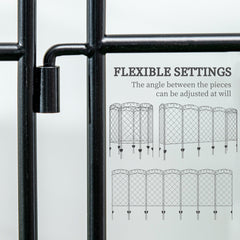 7 Pack Garden Fencing for Yard, Decorative Fence Panels as Flower Edging, Black
