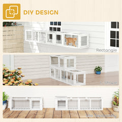 Cat Tunnel, Outdoor Cat Enclosure with Combinable Design, 8 Doors, 98" Kitty Toys for House, Window, Cage, Dark Grey