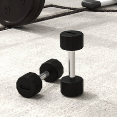 2 x 10lbs Dumbbells Set with Non-Slip Grip, Rubber Covered Weights for Men Women Home Gym Workout
