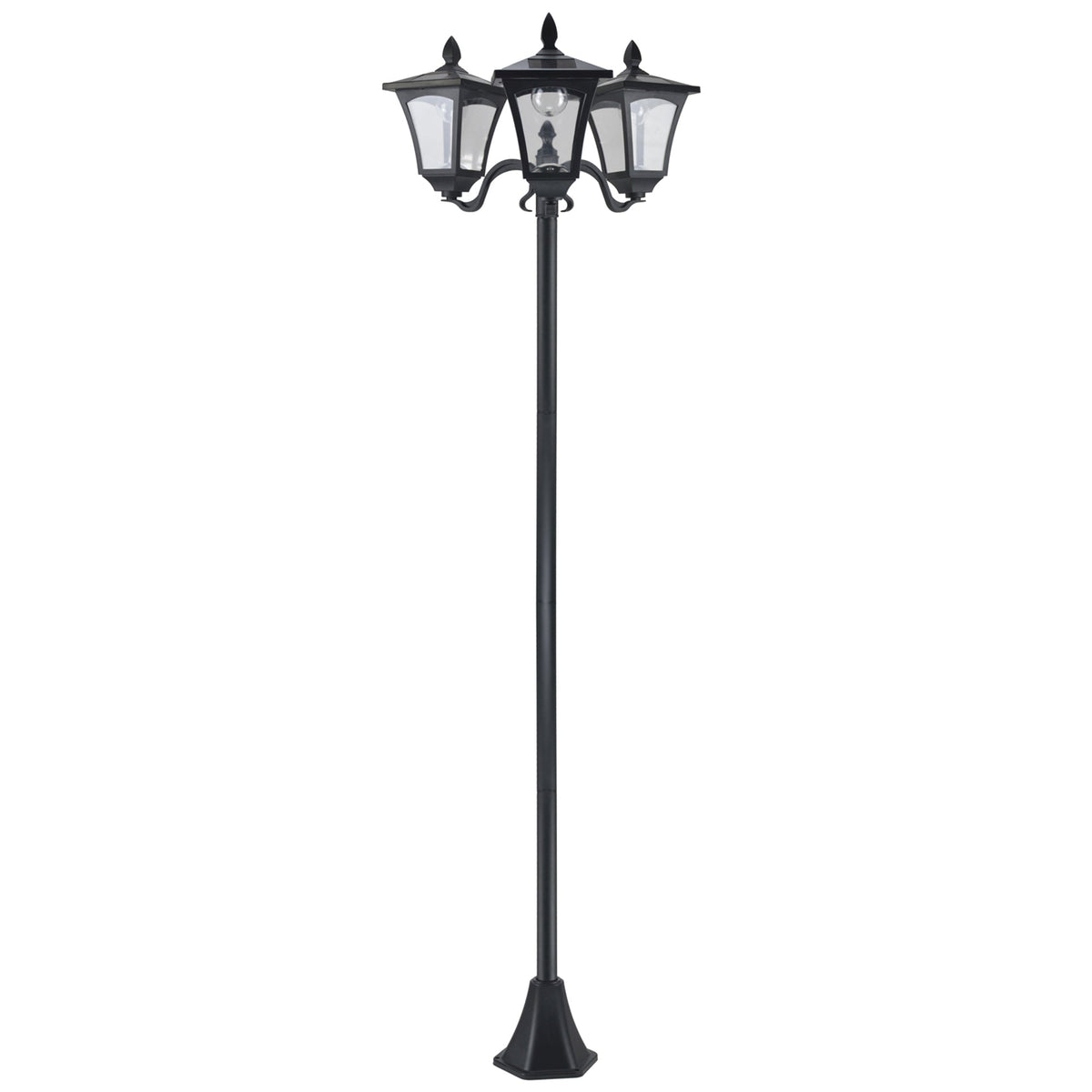 Outdoor Solar Lamp Post, Vintage Style, Dimmable, Waterproof, for Garden Lawn Pathway Walkway, Black