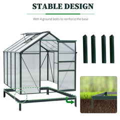 6' x 8' Greenhouse Clear & Twin Wall Panels Green Frame Press to Select