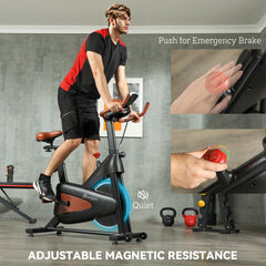Quiet Stationary Exercise Bike with Adjustable Resistance, Seat, Black