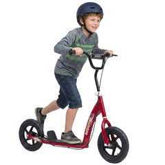 Kids Scooter with 12" EVA Big Tires, Street Bike Bicycle for Teens with Adjustable Height Handle for 5-12 Year Old, Pink