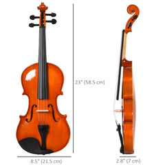 4/4 Violin Maple Wood Full Set of Accessories Storage Box, Orange