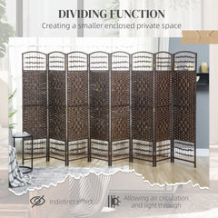 4 Panel Folding Room Divider, Portable Privacy Screen, Wave Fiber Room Partition for Home Office, Black